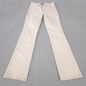 NYDJ Pants Womens XXS Beige Waist-Match Marilyn Straight Leg Stretch Khaki Denim